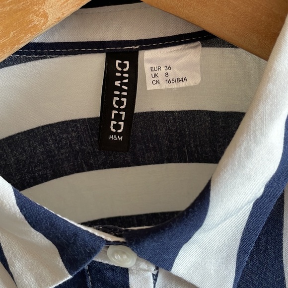H&M Divided striped white and blue shirt. Shirt UK 8 - Picture 4 of 6